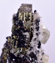 Load image into Gallery viewer, 4.3 cms PYRITE QUARTZ SPHALERITE APATITE CRYSTALS PERU MINERAL SPECIMEN
