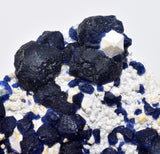 9.5cms BLUE FLUORITE QUARTZ CRYSTALS HUANGGANG MINES CHINA KB159