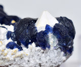 9.5cms BLUE FLUORITE QUARTZ CRYSTALS HUANGGANG MINES CHINA KB159