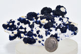 9.5cms BLUE FLUORITE QUARTZ CRYSTALS HUANGGANG MINES CHINA KB159