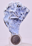 6.9cms BLUE CHALCEDONY MORDENITE STALACITE CRYSTALS INDIA TRANSLUCENT TB209