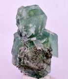 4.5cms GREEN FLUORITE PYRITE CRYSTALS PERU MILPO PERU KB161