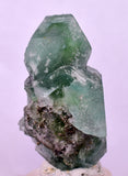 4.5cms GREEN FLUORITE PYRITE CRYSTALS PERU MILPO PERU KB161