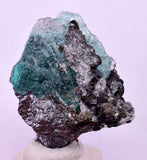 4cms GREEN FLUORITE PYRITE CRYSTALS PERU MILPO PERU KB162