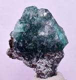 4cms GREEN FLUORITE PYRITE CRYSTALS PERU MILPO PERU KB162
