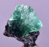 4cms GREEN FLUORITE PYRITE CRYSTALS PERU MILPO PERU KB162
