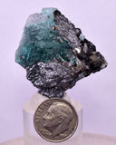 4cms GREEN FLUORITE PYRITE CRYSTALS PERU MILPO PERU KB162
