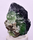 3.8cms GREEN FLUORITE PYRITE CRYSTALS PERU MILPO PERU KB165