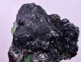 3.8cms GREEN FLUORITE PYRITE CRYSTALS PERU MILPO PERU KB165