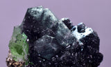 3.8cms GREEN FLUORITE PYRITE CRYSTALS PERU MILPO PERU KB165