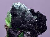 3.8cms GREEN FLUORITE PYRITE CRYSTALS PERU MILPO PERU KB165