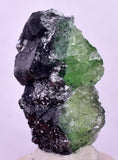 3.5cms GREEN FLUORITE PYRITE CRYSTALS PERU MILPO PERU KB166