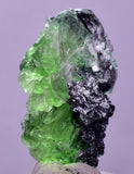 3.5cms GREEN FLUORITE PYRITE CRYSTALS PERU MILPO PERU KB166