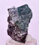 3.2cms GREEN FLUORITE PYRITE CRYSTALS PERU MILPO PERU KB167