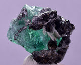 3.2cms GREEN FLUORITE PYRITE CRYSTALS PERU MILPO PERU KB167