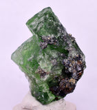 3.8cms GREEN FLUORITE PYRITE CRYSTALS PERU MILPO PERU KB168