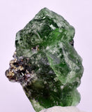 3.8cms GREEN FLUORITE PYRITE CRYSTALS PERU MILPO PERU KB168