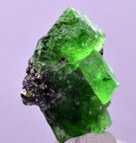 3.8cms GREEN FLUORITE PYRITE CRYSTALS PERU MILPO PERU KB168