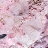 7.7cms RHODOCHROSITE PAGODA CALCITE CRYSTALS JORDANITE (?) GALENA PERU RB719