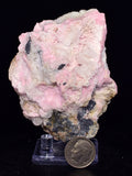 7.7cms RHODOCHROSITE PAGODA CALCITE CRYSTALS JORDANITE (?) GALENA PERU RB719