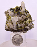 15 PIECES EPIDOTE QUARTZ CRYSTALS PERU CLUSTER COLLECTOR GREEN COLOR MINERAL CB235