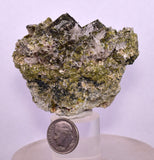 15 PIECES EPIDOTE QUARTZ CRYSTALS PERU CLUSTER COLLECTOR GREEN COLOR MINERAL CB235
