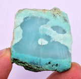 14.9grs GEM SILICA CHRYSOCOLLA CHALCEDONY SCENIC ROUGH SLAB NEW FIND PERU SB211