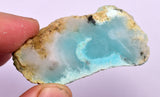 13.7grs GEM SILICA CHRYSOCOLLA CHALCEDONY SCENIC ROUGH SLAB NEW FIND PERU SB212