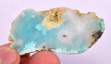13.7grs GEM SILICA CHRYSOCOLLA CHALCEDONY SCENIC ROUGH SLAB NEW FIND PERU SB212