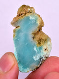 9.8Grs GEM SILICA CHRYSOCOLLA CHALCEDONY SCENIC ROUGH SLAB NEW FIND PERU SB213