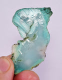 16.5grs GEM SILICA CHRYSOCOLLA CHALCEDONY SCENIC ROUGH SLAB NEW FIND PERU SB210