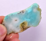 13.7grs GEM SILICA CHRYSOCOLLA CHALCEDONY SCENIC ROUGH SLAB NEW FIND PERU SB212
