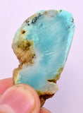 9.8Grs GEM SILICA CHRYSOCOLLA CHALCEDONY SCENIC ROUGH SLAB NEW FIND PERU SB213