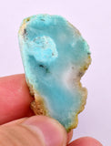 9.8Grs GEM SILICA CHRYSOCOLLA CHALCEDONY SCENIC ROUGH SLAB NEW FIND PERU SB213