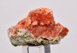 3.3 cms RED ORANGE ZEOLITE STILBITE LAUMONTITE CALCITE CRYSTALS PERU FB97