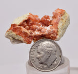 3.7 cms RED ORANGE ZEOLITE STILBITE LAUMONTITE CALCITE CRYSTALS PERU FB98