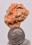 2.8 cms RED ORANGE ZEOLITE STILBITE LAUMONTITE CALCITE CRYSTALS PERU FB99