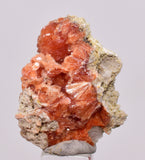3.2 cms RED ORANGE ZEOLITE STILBITE LAUMONTITE CALCITE CRYSTALS PERU FB103