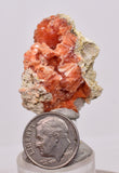3.2 cms RED ORANGE ZEOLITE STILBITE LAUMONTITE CALCITE CRYSTALS PERU FB103