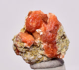 2.1 cms RED ORANGE ZEOLITE STILBITE LAUMONTITE CALCITE CRYSTALS PERU FB104