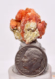 2.1 cms RED ORANGE ZEOLITE STILBITE LAUMONTITE CALCITE CRYSTALS PERU FB104