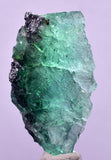 4.6cms GREEN FLUORITE SLAB BOULANGERITE CRYSTALS PERU MILPO PERU KB171