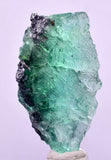 4.6cms GREEN FLUORITE SLAB BOULANGERITE CRYSTALS PERU MILPO PERU KB171