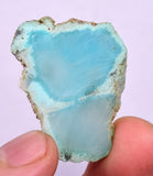 5.9Grs GEM SILICA CHRYSOCOLLA CHALCEDONY SCENIC ROUGH SLAB NEW FIND PERU SB214