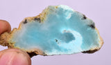 15.2Grs GEM SILICA CHRYSOCOLLA CHALCEDONY SCENIC ROUGH SLAB NEW FIND PERU SB216