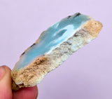 15.2Grs GEM SILICA CHRYSOCOLLA CHALCEDONY SCENIC ROUGH SLAB NEW FIND PERU SB216