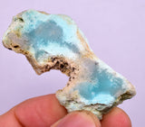 16Grs GEM SILICA CHRYSOCOLLA CHALCEDONY SCENIC ROUGH SLAB NEW FIND PERU SB217