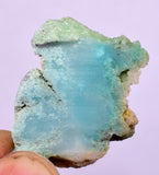 6.5Grs GEM SILICA CHRYSOCOLLA CHALCEDONY SCENIC ROUGH SLAB NEW FIND PERU SB219