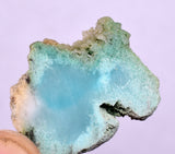 6.5Grs GEM SILICA CHRYSOCOLLA CHALCEDONY SCENIC ROUGH SLAB NEW FIND PERU SB219