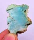 6.5Grs GEM SILICA CHRYSOCOLLA CHALCEDONY SCENIC ROUGH SLAB NEW FIND PERU SB219